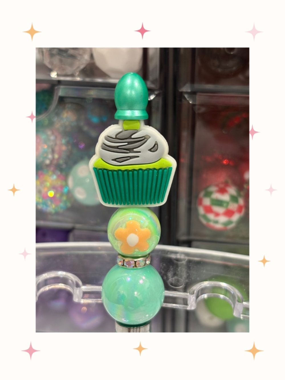 Handmade Cupcake Beaded Stylus Pen